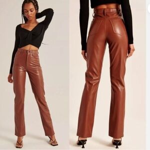 Abercrombie and Fitch 90s straight highrise leather pant